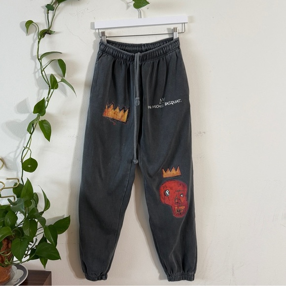 Jean- Basquait Two Kings Graphic Sweatpants - Gray - FLAWED - Picture 2 of 13